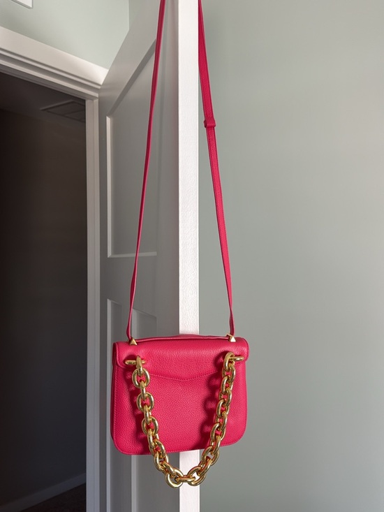 Bottega Veneta Handbags - Bottega Veneta Hot Pink Mount Envelope Bag with Gold Chain
